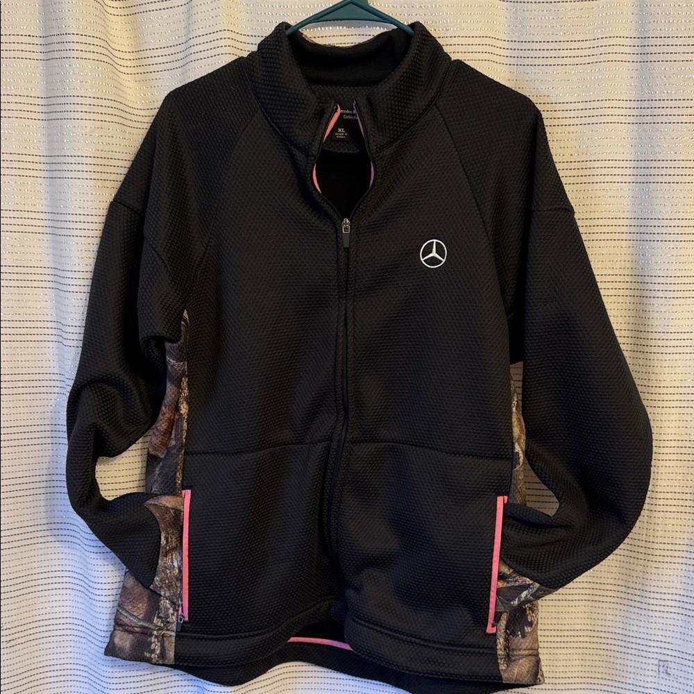 Black Utility Jacket with Pink Accents